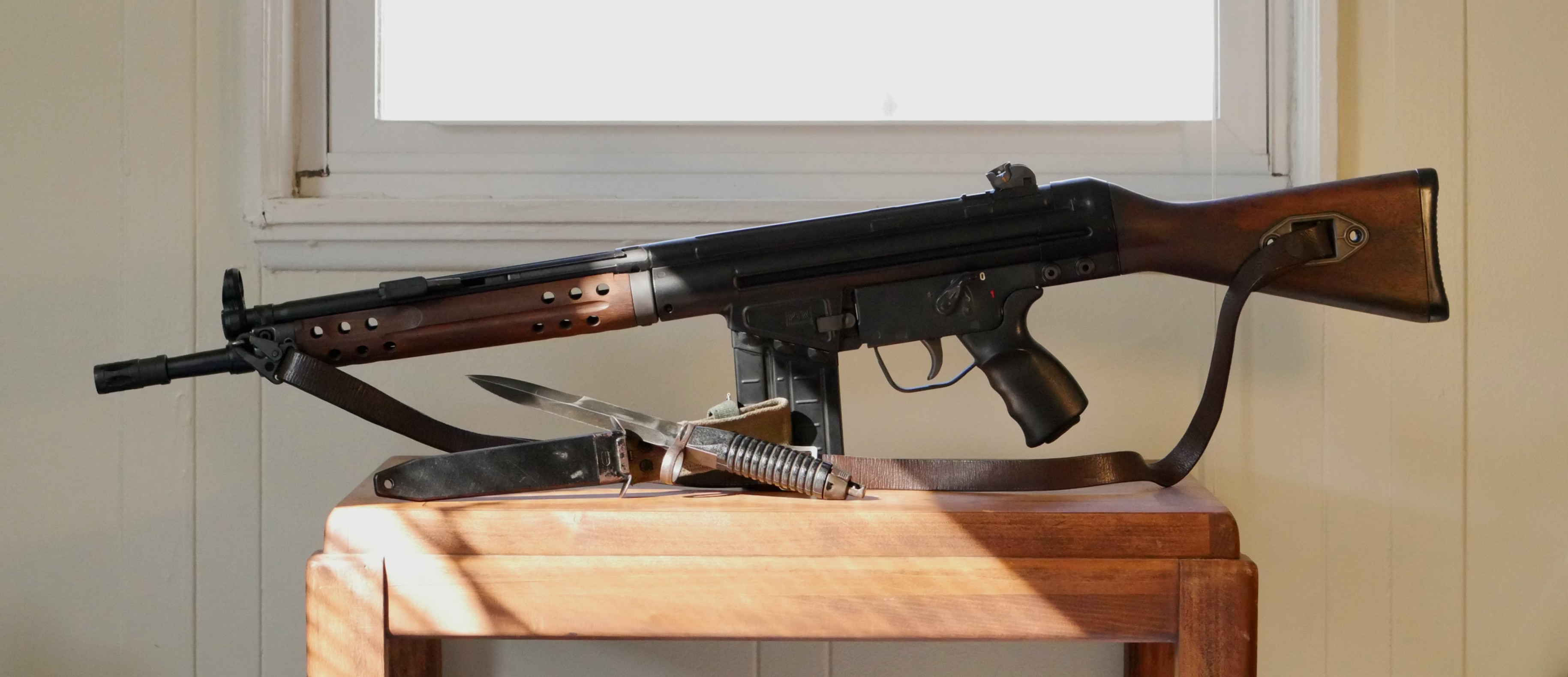 PTR with wood furniture and bayonet